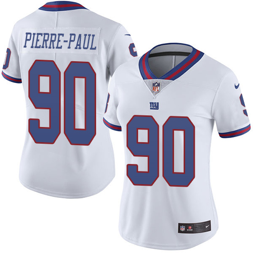 Women's Limited Jason Pierre-Paul Nike Jersey White - #90 Rush NFL New York Giants